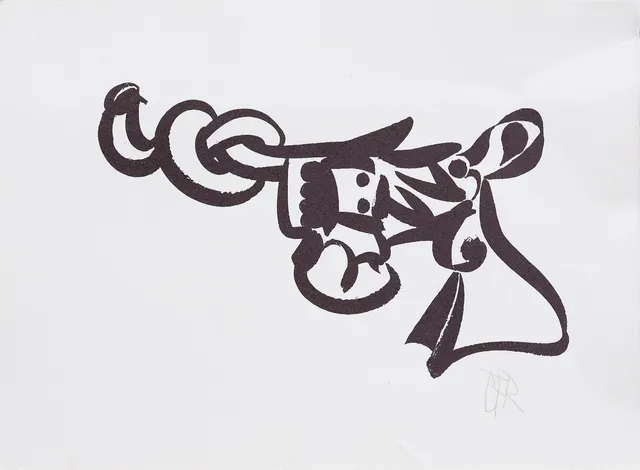 CARL FREDRIK REUTERSWÄRD. SERIGRAFI, NON-VIOLENCE, MONOGRAMSIGNERAD, ONUMRERAD.
