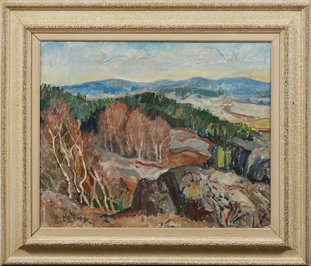 HUGO LEPIK. Landskap, olja på duk, signerad.