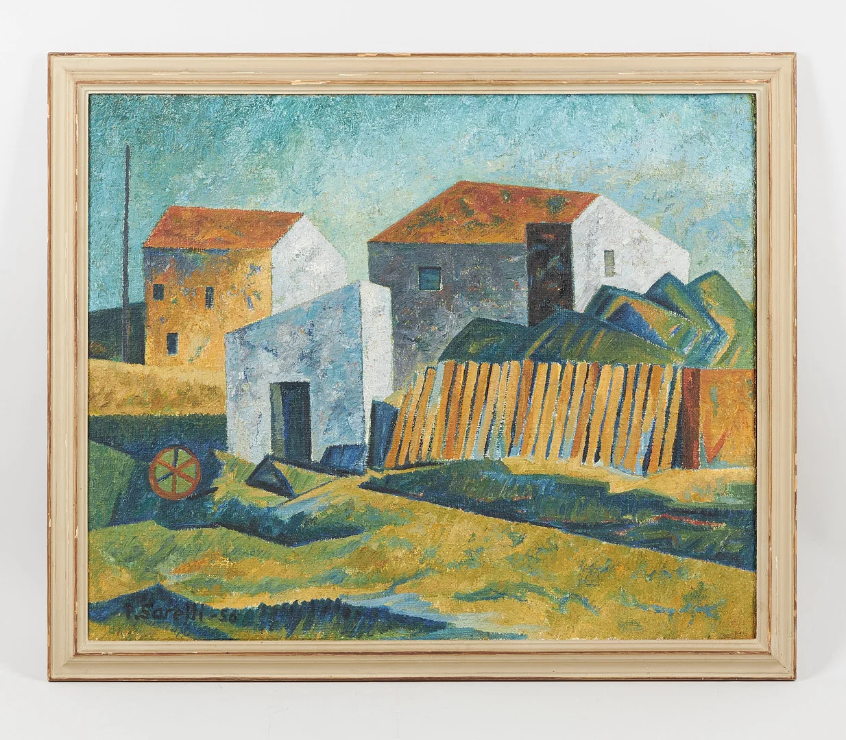 PAAVO SARELLI (1924-2007). "Via Ostria, Italien", signeerattu sekä päivätty -56, olja på duk. — Paintings — Stockholms Auktionsverk Helsinki