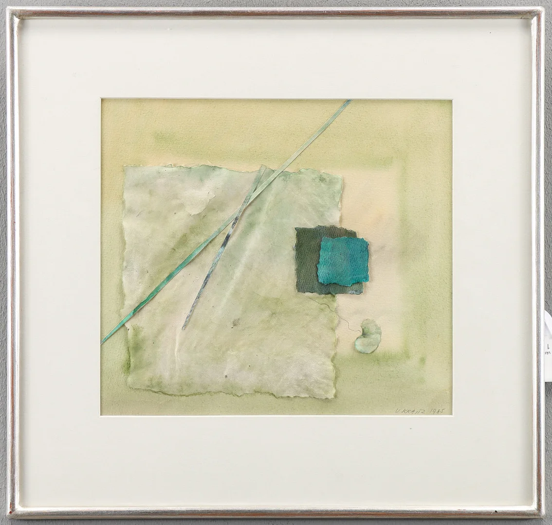 ULLA KRAITZ. Blandteknik, akvarell/collage, signerad. — Other — Karlstad Hammarö Auktionsverk