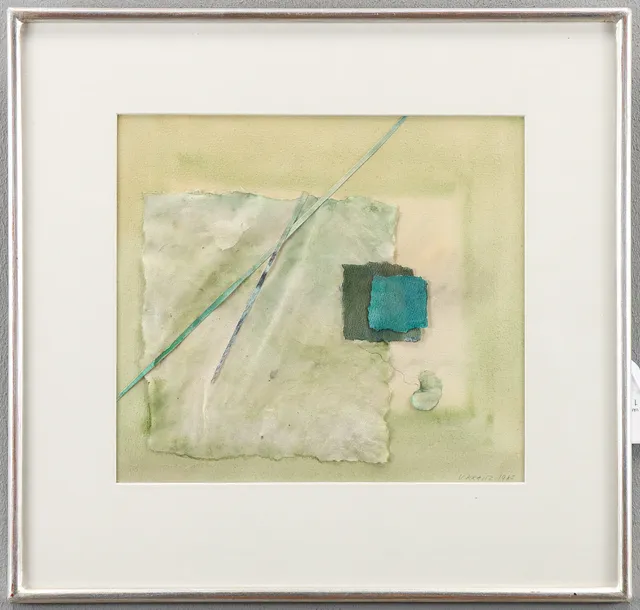 ULLA KRAITZ. Blandteknik, akvarell/collage, signerad.