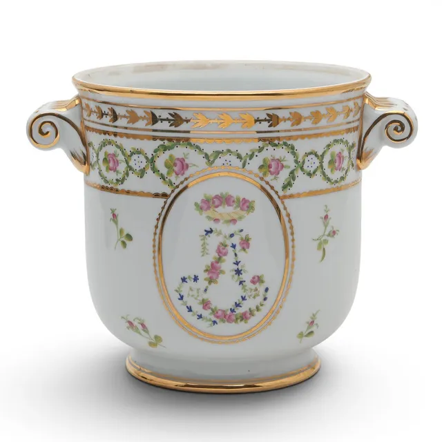 Sèvres-tyle porcelain wine cooler, 20th Century.