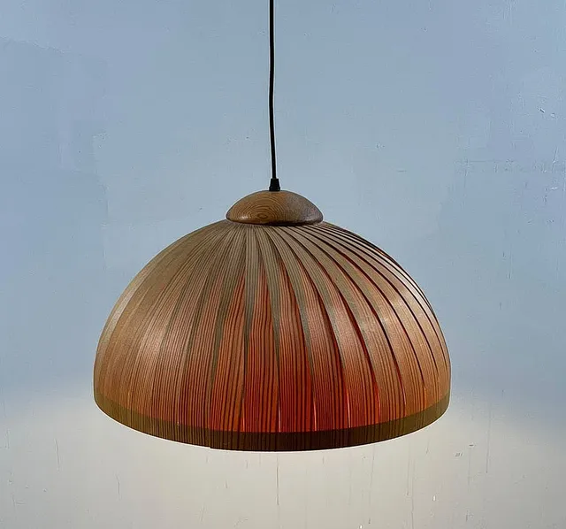 Deckenlampe/Deckenleuchte von Hans Agne Jakobsson, Teakholz, Schweden, 1970er Jahre.