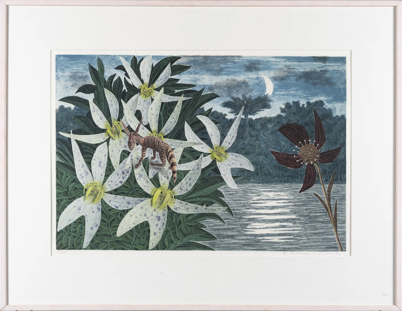 KARL AXEL PEHRSON. Färglitografi, "Natt i Dabarobra" 1991. — Engravings & Prints — Norrlands Auktionsverk