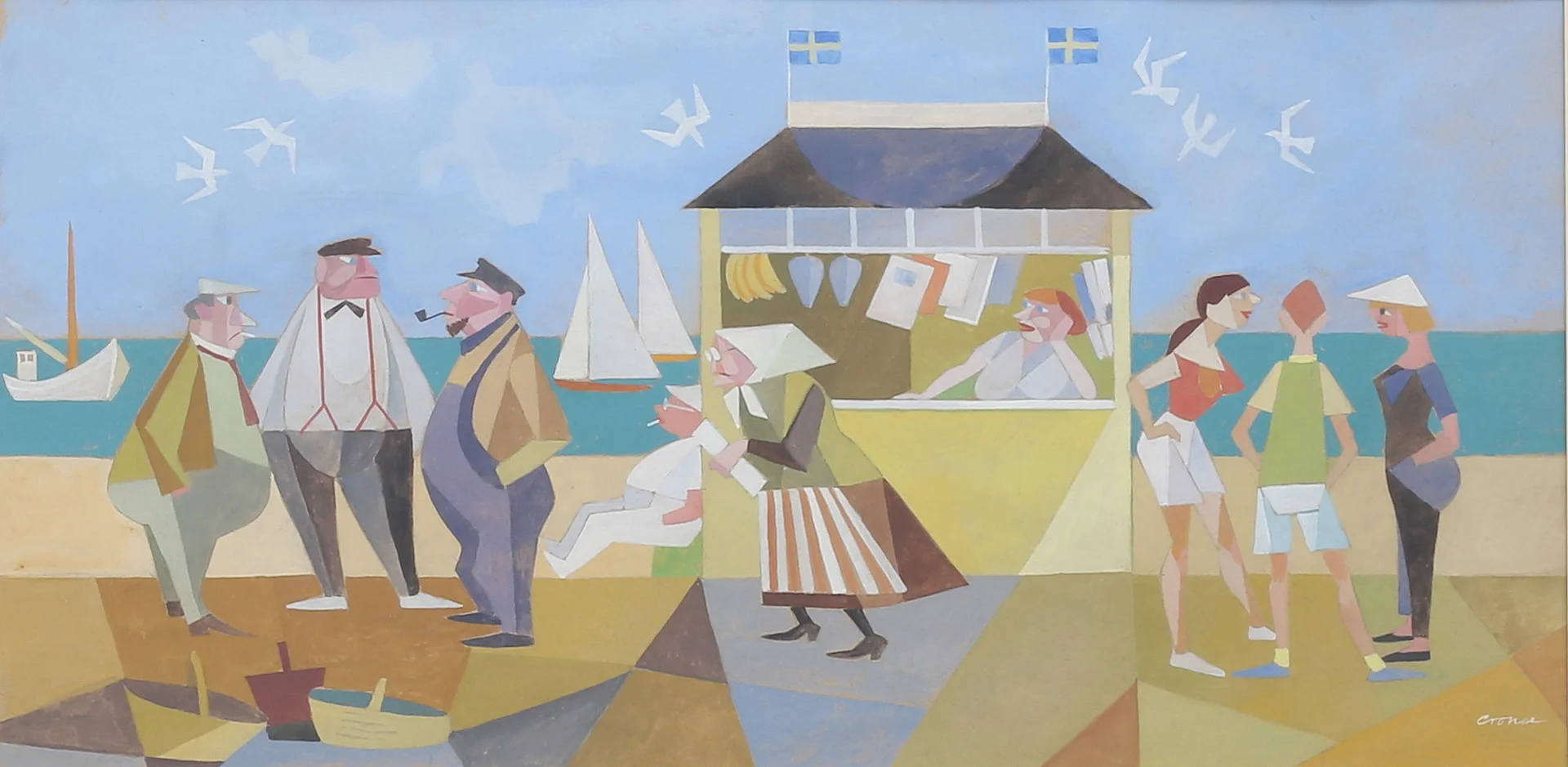 GEORG CRONA. "Sommar", pastell, signerad Crona. — Paintings — Auktionshuset Thelin & Johansson