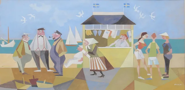 GEORG CRONA. "Sommar", pastell, signerad Crona.