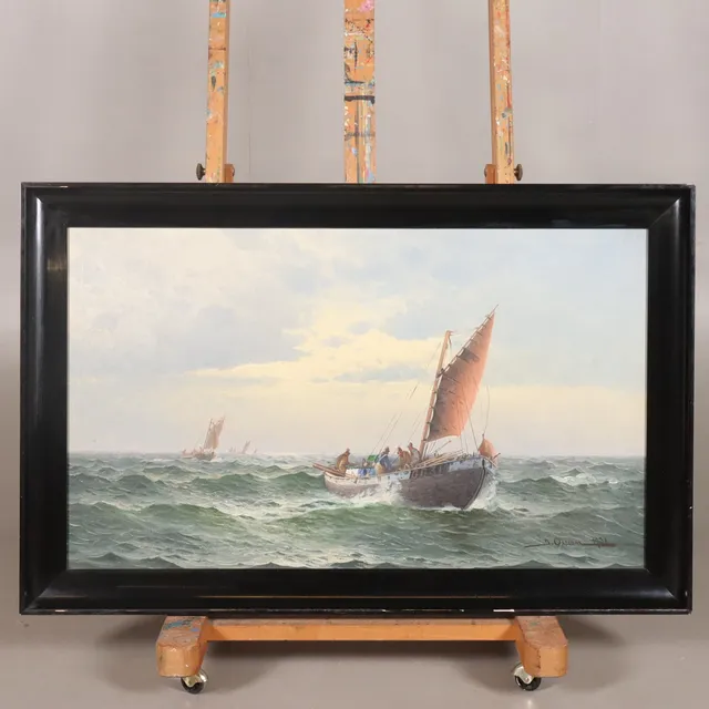 JOHAN OSSIAN-ANDERSSON. OLJA PÅ DUK signerad.
