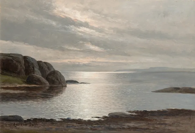 ANSHELM DAHL (1897-1964). Küste im Mondlicht.