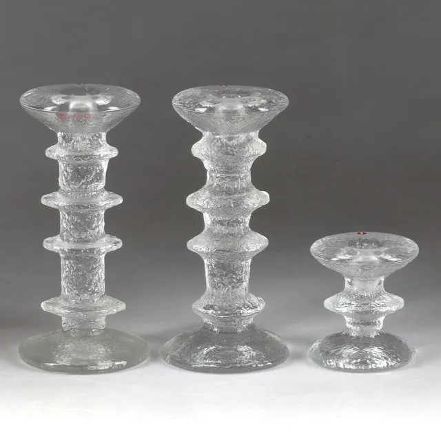 TIMO SARPANEVA. Ljusstakar, 3 st, "Festivo", glas, Iittala, Finland.