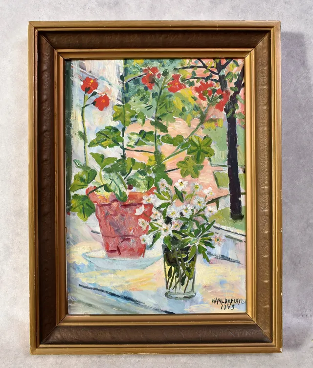KARL DAHLQVIST. 1900-1971 olja på pannå signerad.