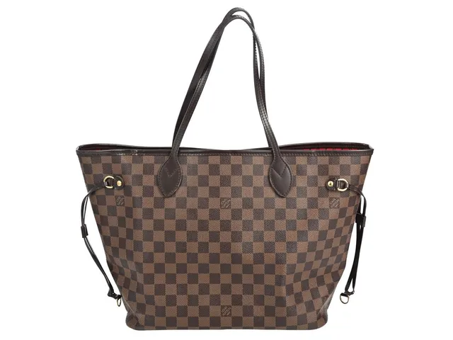 LOUIS VUITTON, VÄSKA, Neverfull MM, Damier Ebene, guldfärgade beslag, 47x28x14 cm, märkt SF2168, år 2018, inner pochette, 24,5x15 cm, dustbag, originalkartong. Good Condition.