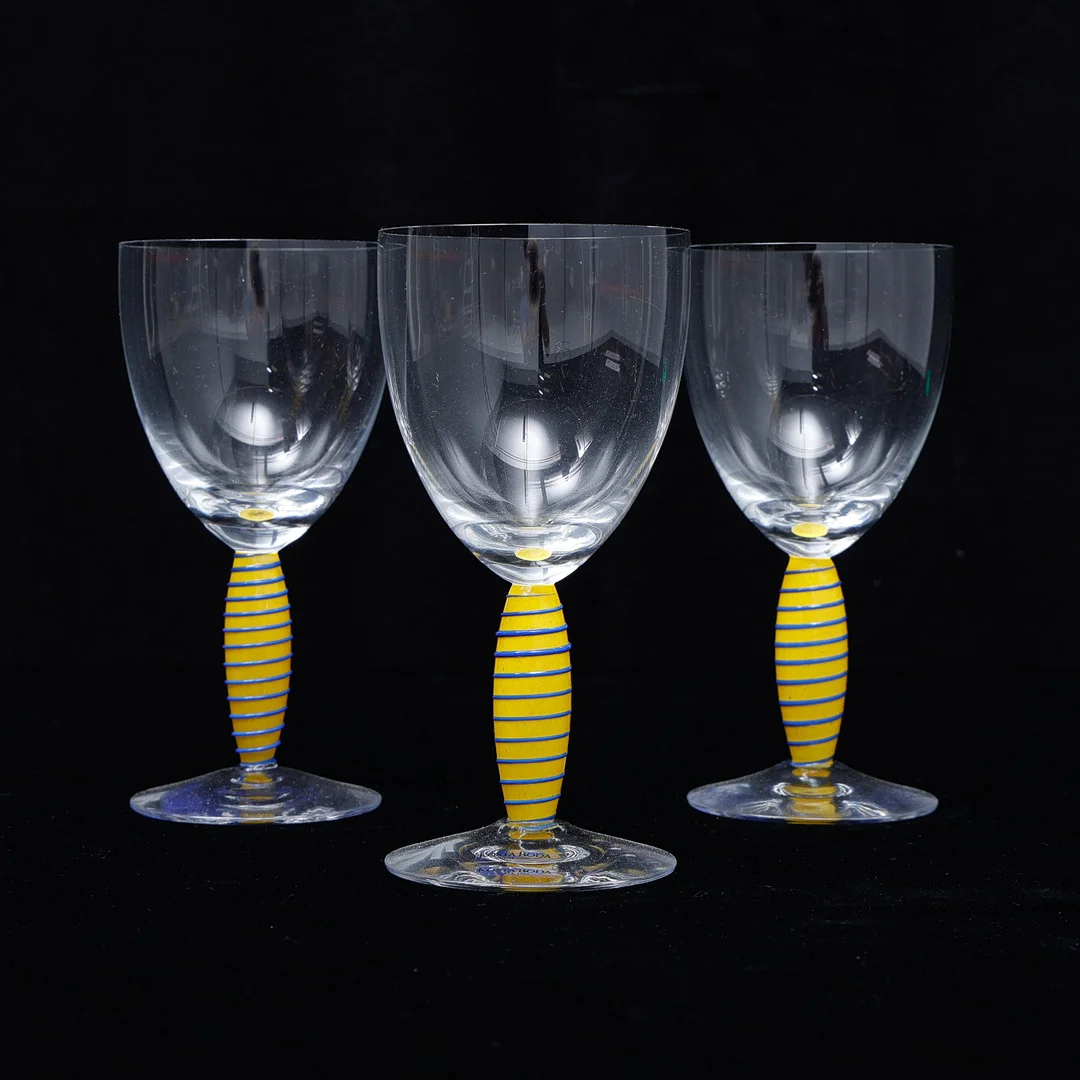 ANNA EHRNER. Vinglas, 3 stk, "Epoque", Kosta Boda, Etikettmärkta, 1990-tal. — Utility glass — Auktionsbyrån Varberg