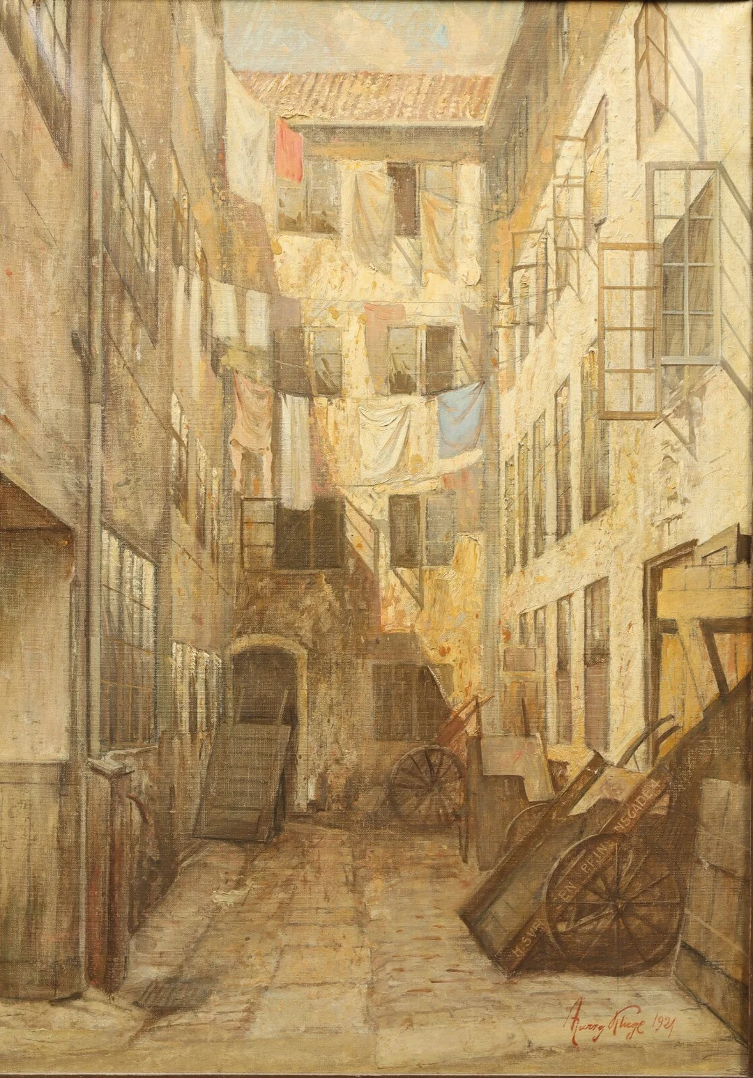 Harry Kluge. Københavnsk baggårdsparti — Paintings and sculptures/Older pictorial arts — Lauritz