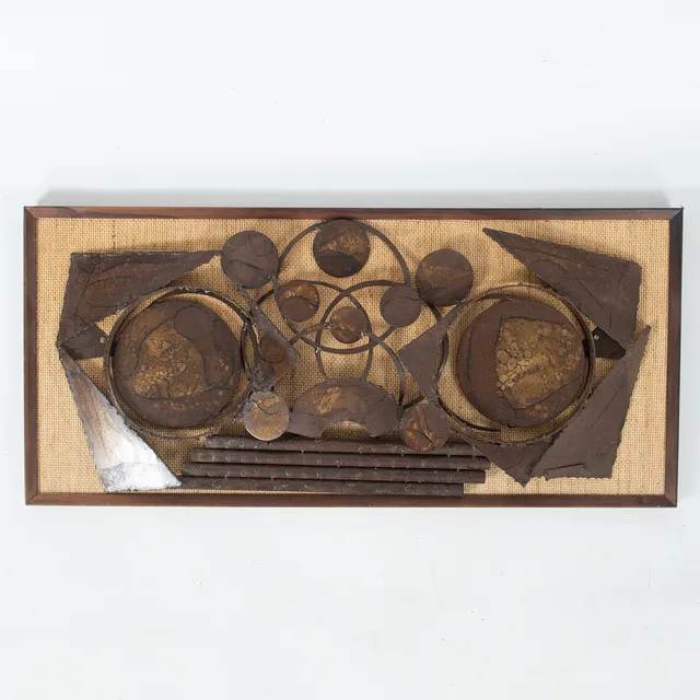 HENRIK HORST. Väggskulptur, ”Abstrakt komposition”, järn, 1970-tal, signerad.