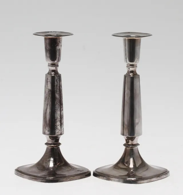 LJUSSTAKAR, 1 par, silver, T Eldh, Ceson, 1989.