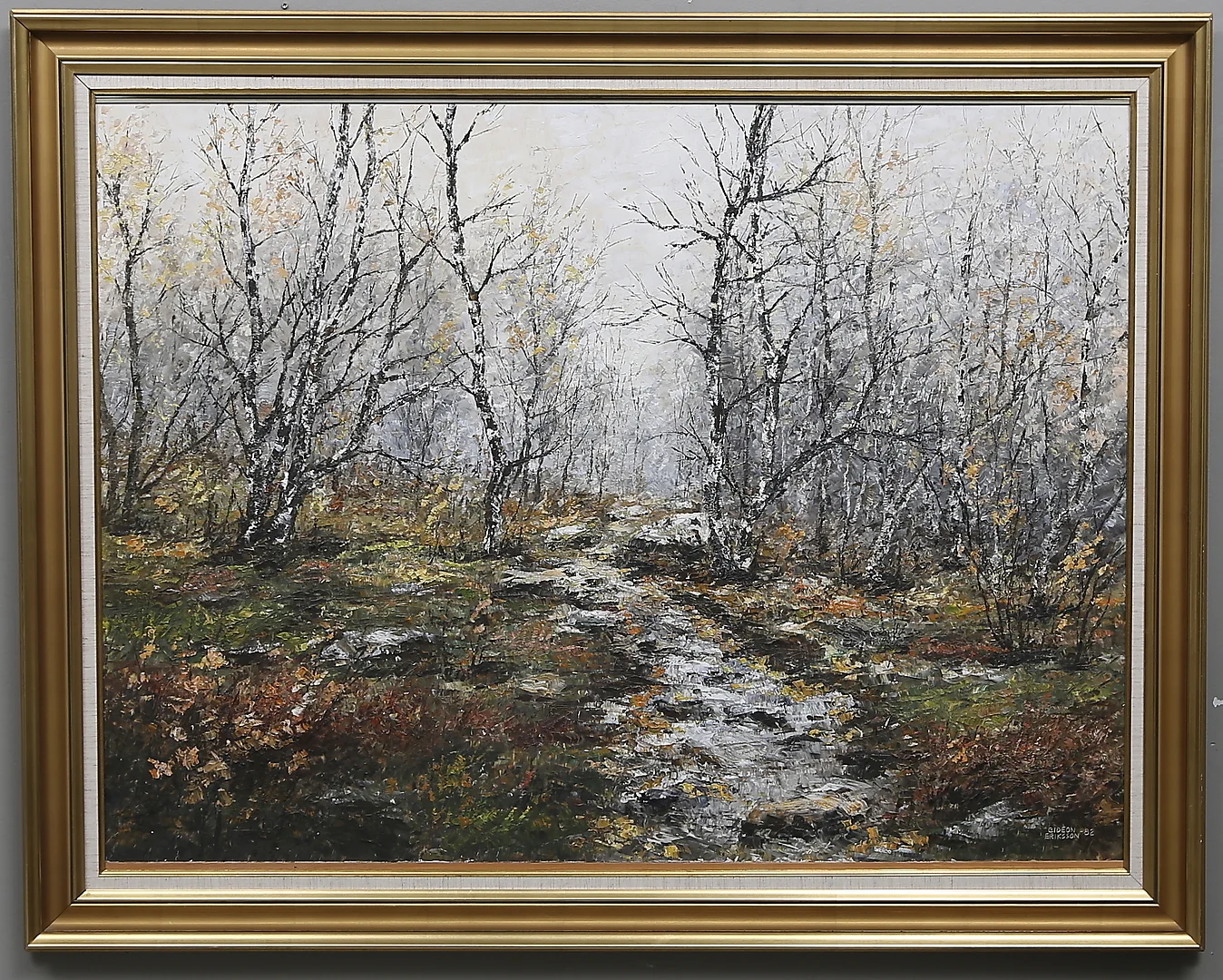 GIDEON ERIKSSON. Olja på pannå, signerad och daterad -82. — Paintings — Gomér & Andersson Linköping