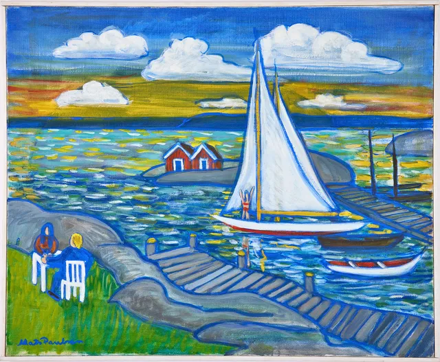 MATS PAULSON. Skärgårdsmotiv, oljemålning.