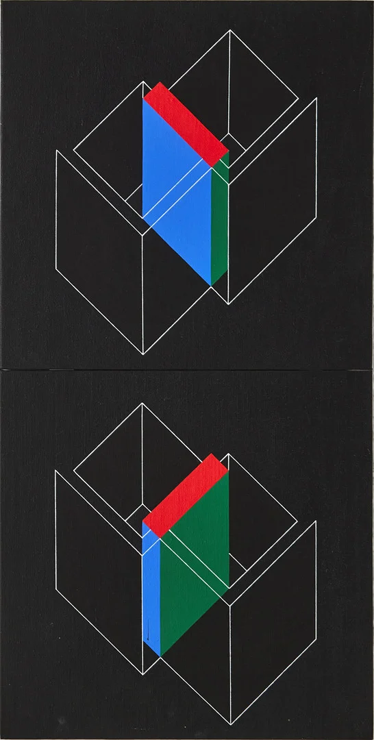 CAJSA HOLMSTRAND. "Nu", akryl på duk uppfodrad på pannå, signerad och daterad 1989 à tergo. — Paintings — Stockholms Auktionsverk Magasin 5