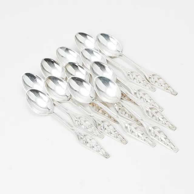 KAFFESKEDAR, 12 st, silver, Ceson, vikt ca 165 gram.