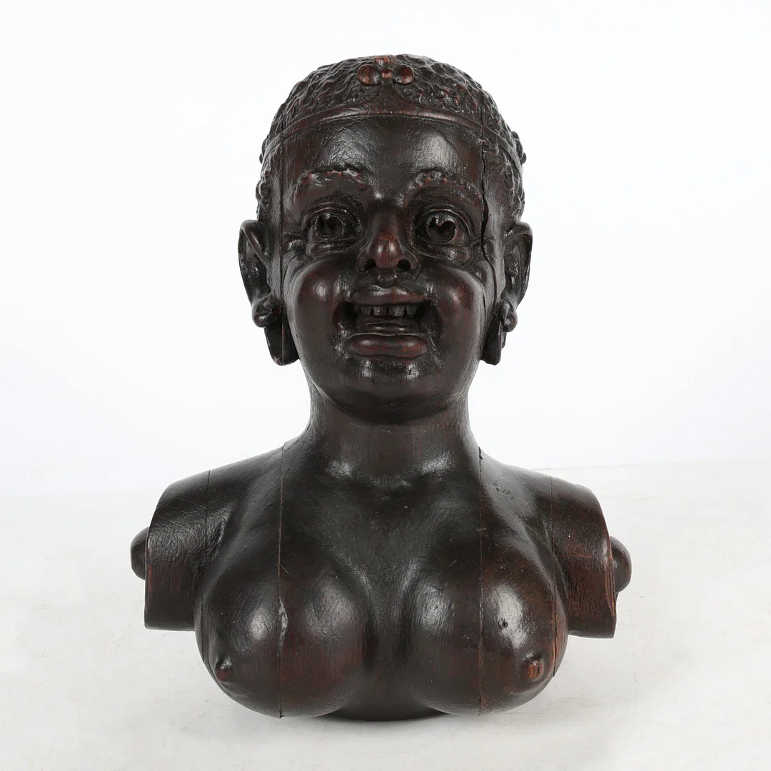 A 19TH CENTURY CARVED OAK BUST. — Other — Bishop & Miller