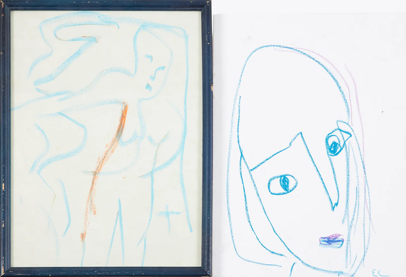 ERLAND CULLBERG. Teckningar, 2 st, monogramsignerade. — Drawings — Stockholms Auktionsverk Sickla