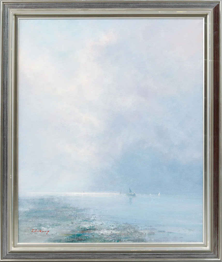 TAGE ERIKSSON. Segelbåtar till havs, olja på duk, signerad. — Paintings — Göteborgs Auktionsverk