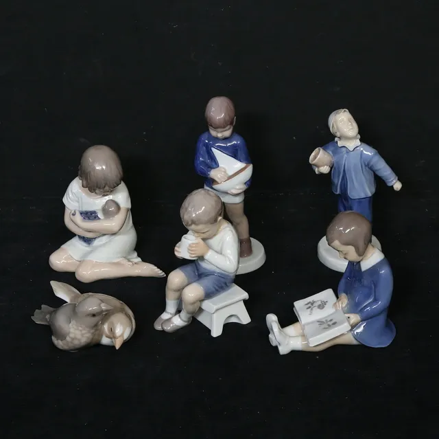 FIGURINER, 6 st, Bing & Gröndahl och Royal Copenhagen, Danmark.