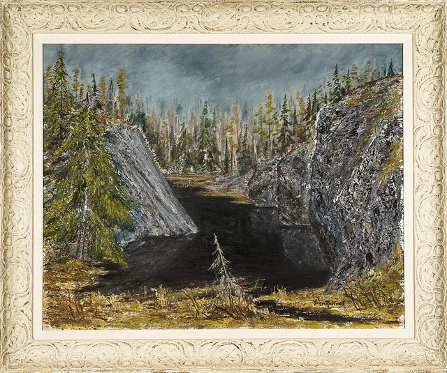 YNGVE RICKLUND. Olja på pannå, landskapsmotiv, signerad 1900-tal.