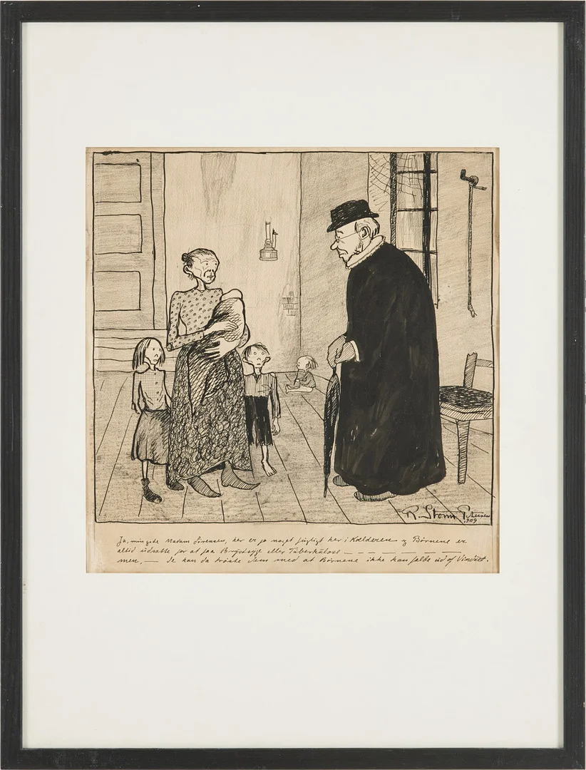 ROBERT STORM PETERSEN (DANMARK 1882-1949. "Ja, min goda Madam Sörensen...". — Drawings — Stockholms Auktionsverk Magasin 5