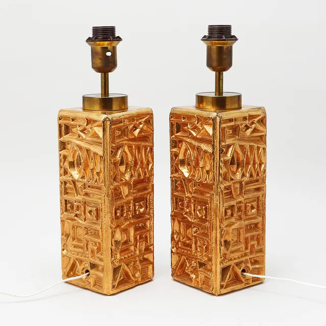 HENRIK BLOMQVIST. Bordslampor, ett par, glas, Stilarmatur Tranås, 1960-/70-tal.