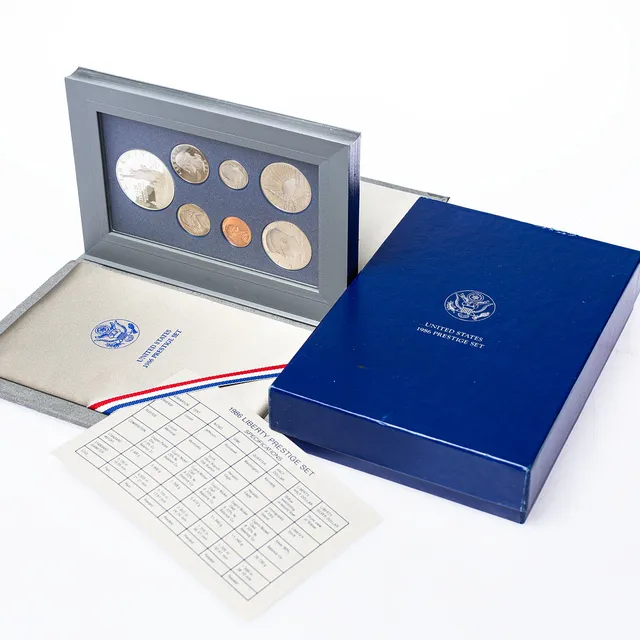 MINNESMYNT, 7 st, Unites States Prestige Set 1986.