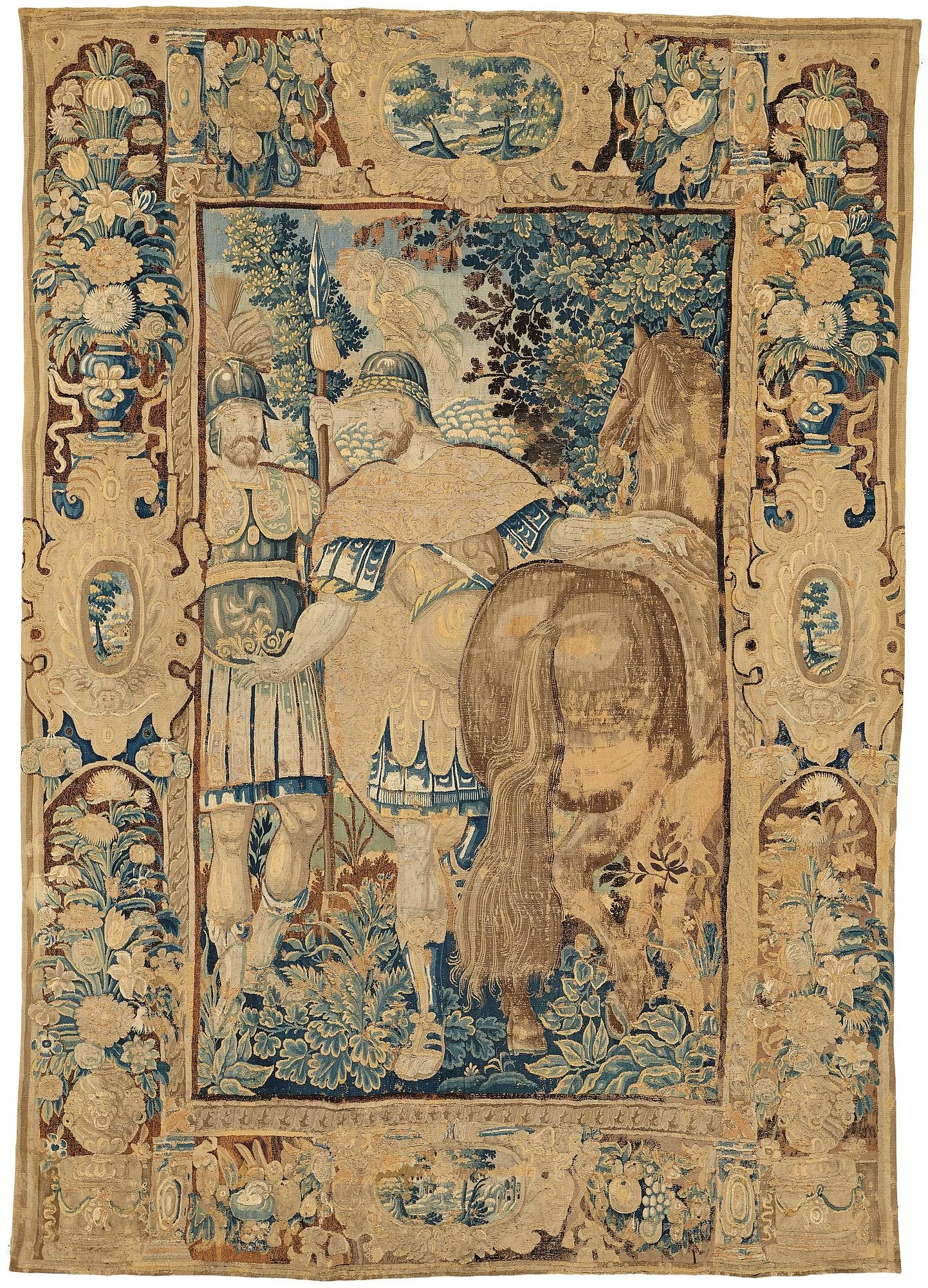 VÄVD TAPET, gobelängteknik, sannolikt "Godfrey of Bouillon", ca 331 x 234,5-237 cm, Flandern 1600-tal. — Bukowskis
