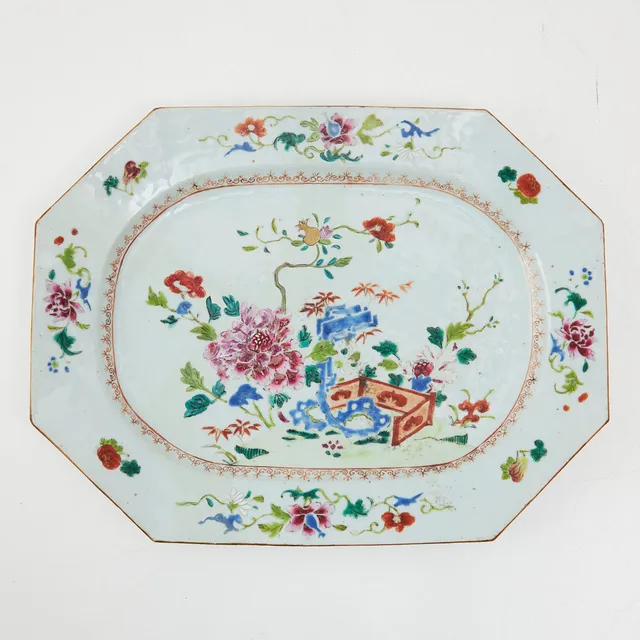 STEKFAT, porslin, Kina, 1700-tal, famille rose.