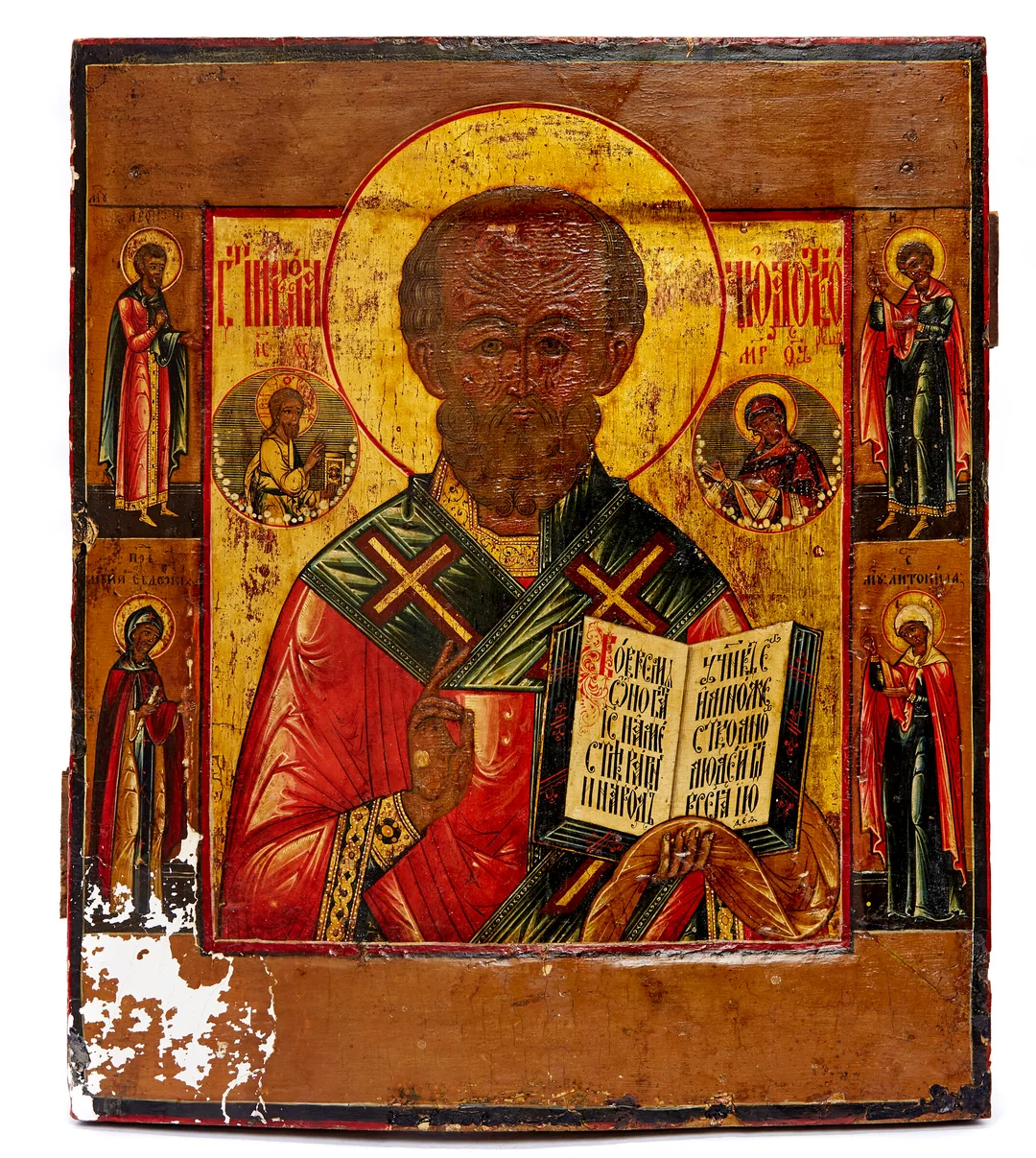Ikon - Den Hellige Nikolaus — Ikon - Den Hellige Nikolaus — Gjenstand/Antikviteter og eldre møbler — Blomqvist