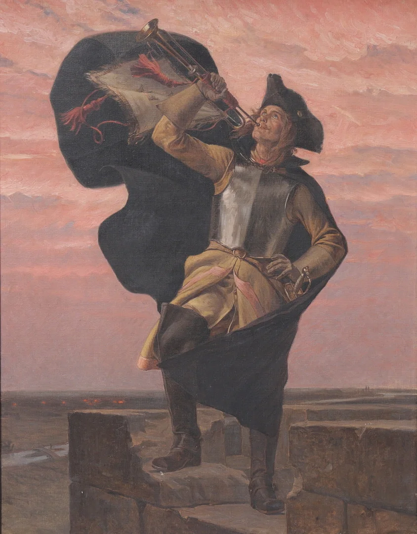 GUSTAF CEDERSTRÖM. "Revelj", olja på duk, osignerad. — Paintings — Växjö Auktionskammare