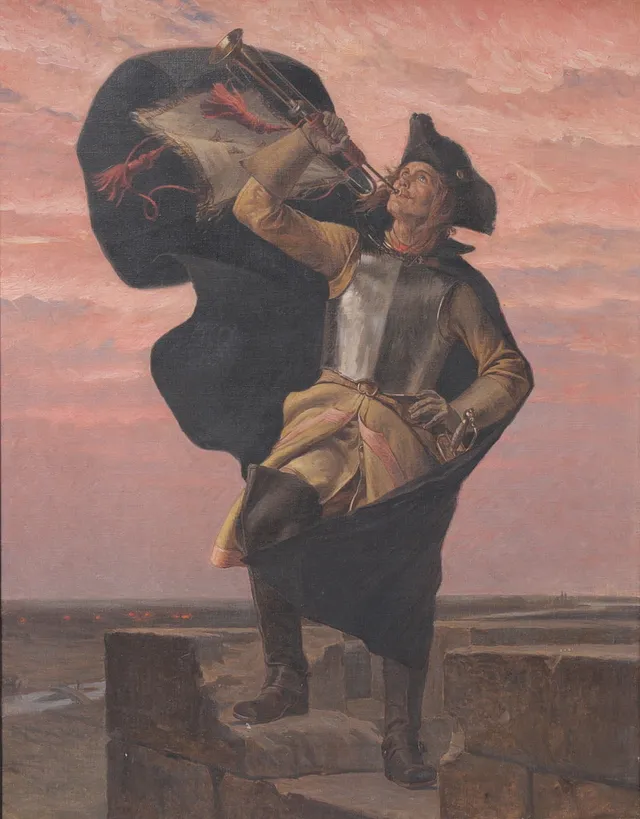 GUSTAF CEDERSTRÖM. "Revelj", olja på duk, osignerad.