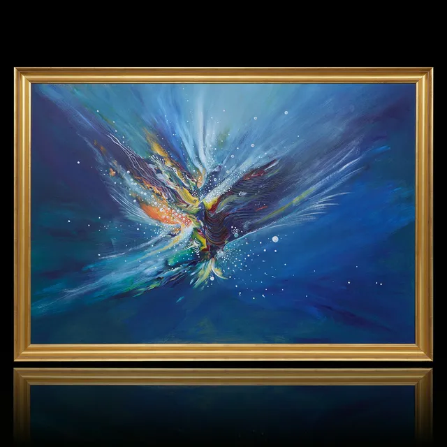 JENS KONRADSSON. STOR AKRYLMÅLNING (178x120cm) SIGNERAD.