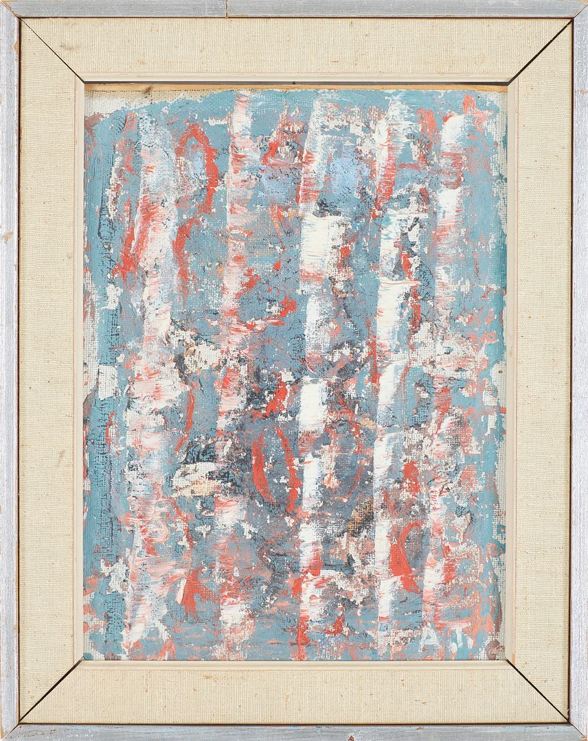 ANDERS THYBERG. Fåglarnas Träd, olja på papper, monogramsignerad. — Paintings — Stockholms Auktionsverk Sickla