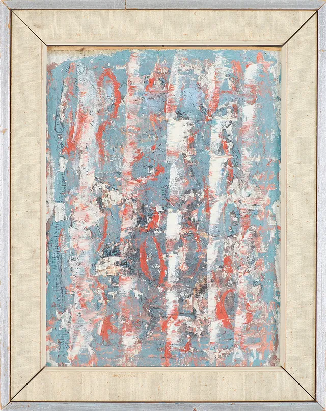 ANDERS THYBERG. Fåglarnas Träd, olja på papper, monogramsignerad.
