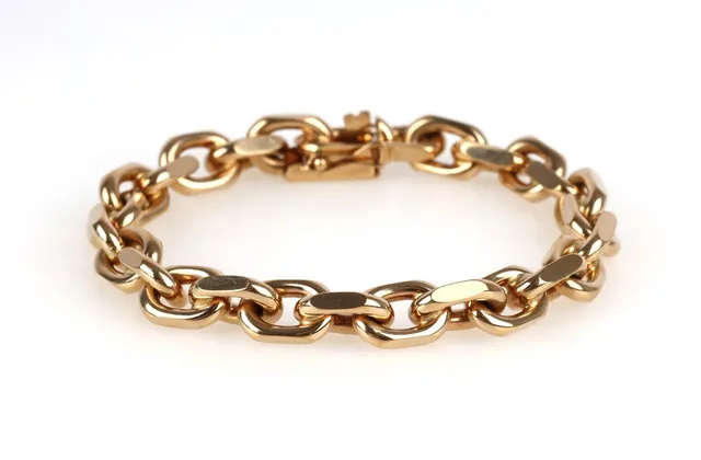 Palle Nielsen: Heavy anchor bracelet of 14 kt. gold, 52.1 g.