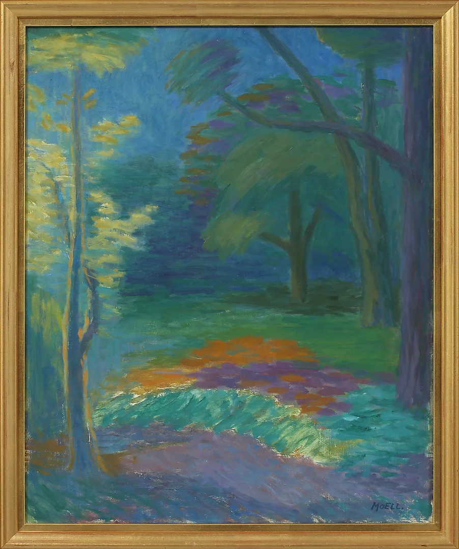 SVEN MOELL. "Botaniska trädgården", olja på duk, signerad. — Paintings — Göteborgs Auktionsverk