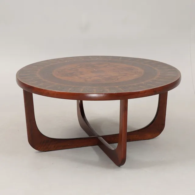 SOFFBORD, trä/koppar, Vad Trevarefabrikk, Norge, 1900-talets andra hälft.