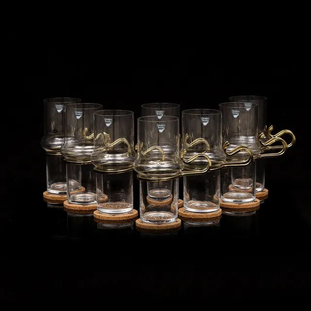 BÖRGE LINDAU & BO LINDEKRANTZ. Irish Coffee-glas, 8 st, glas, "Hot & Cold", Orrefors.