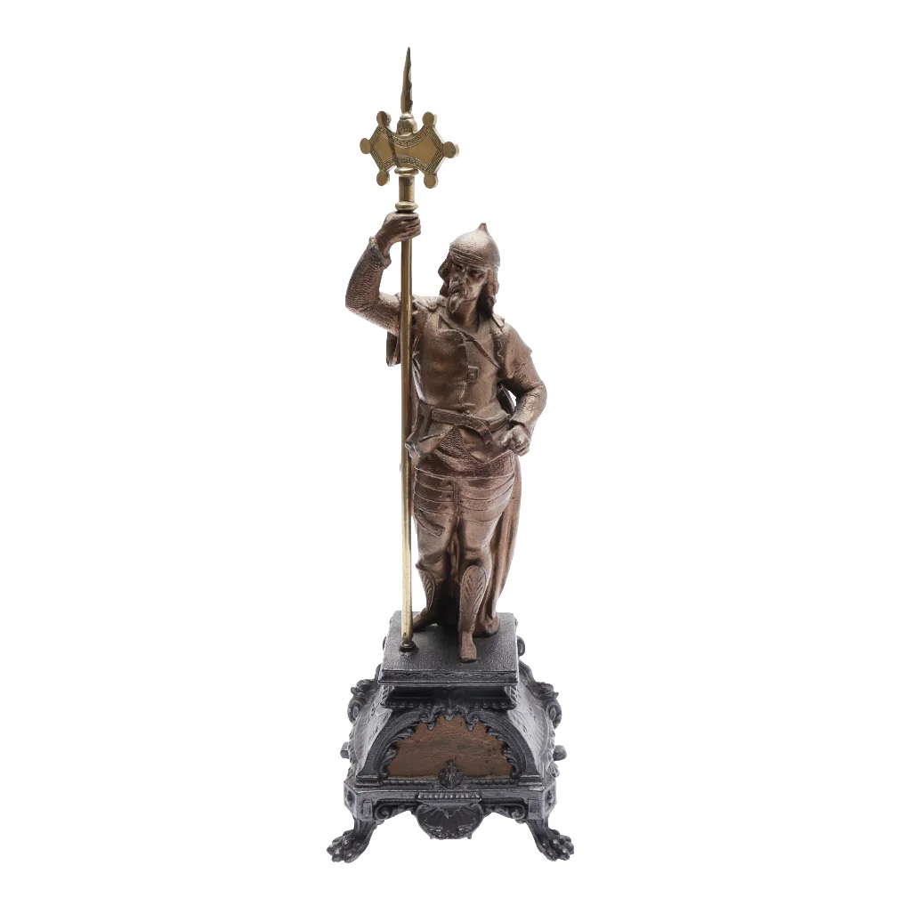 GILT SPELTER FIGURE OF A GERMANIC SOLDIER. — Sculptures & Bronzes — Young's Auctions