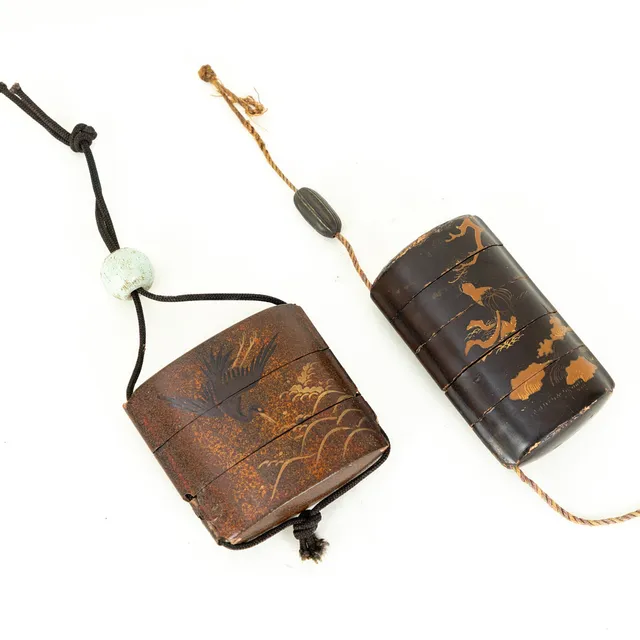 Zwei Siegel- / Medizinkörbchen Inrō, Japan, 19. Jh. (2).
