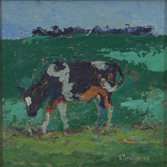 SIGFRID BENGTSSON. "Kalv", olja på pannå, signerad.