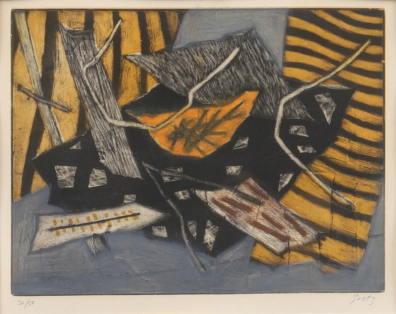 HENRI GOETZ. Komposition, etsning, signerad och numrerad. — Engravings & Prints — Garpenhus Auktioner