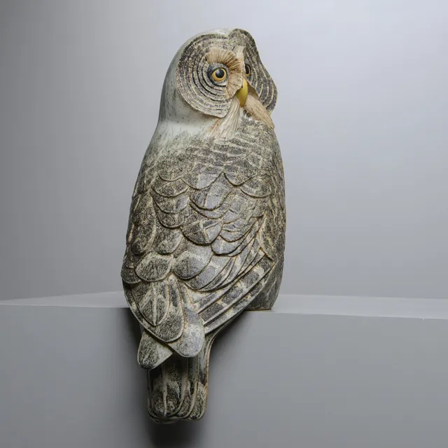 PAUL HOFF. Lappuggla / Strix Nebulosa, no 601, Studiohanden, Gustavsberg, signerad samt daterad 1992.
