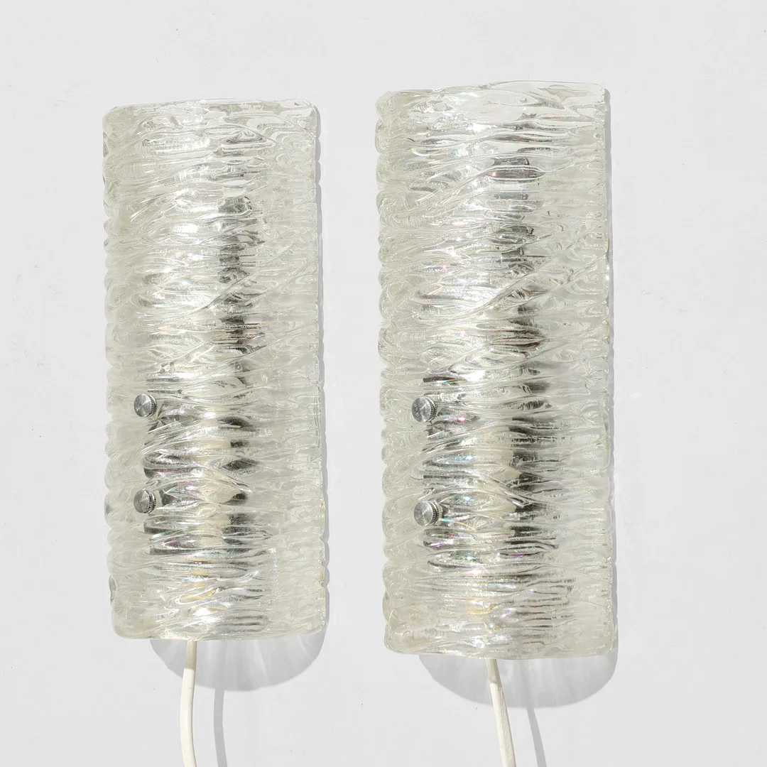 CARL FAGERLUND. ORREFORS I PAR VÆGLAMPER, NR. 8493. 1960 erne Sverige (2). — Wall Lights — Palsgaard Kunstauktioner