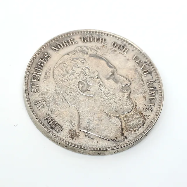SILVERMYNT, 4 riksdaler riksmynt, Karl XV, 1867.